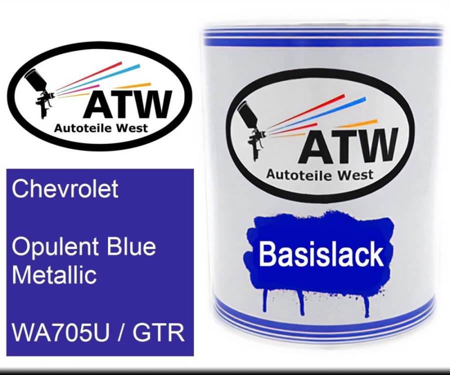 Chevrolet, Opulent Blue Metallic, WA705U / GTR: 1L Lackdose, von ATW Autoteile West.
